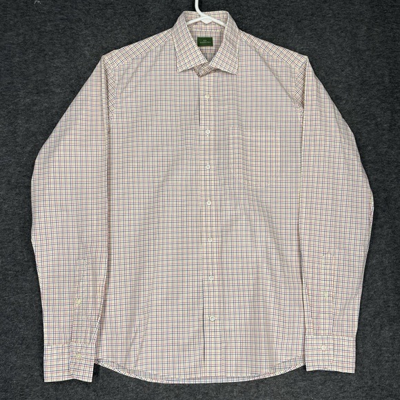 Sid Mashburn Shirt Mens M Red Blue Yellow Check Long Sleeve Button Up Preppy - Picture 2 of 9